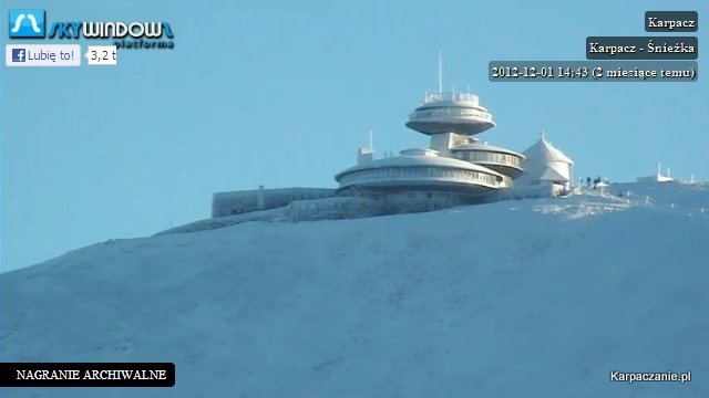 Widok z kamery na Śnieżkę