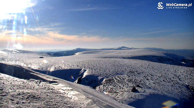 Widok z kamery na Śnieżce w Karpaczu